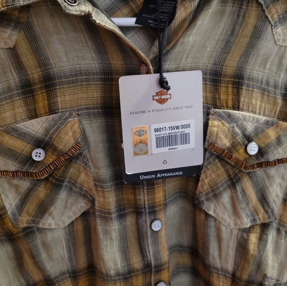 NWT Harley Davidson snap button fitted blouse - Picture 5 of 5